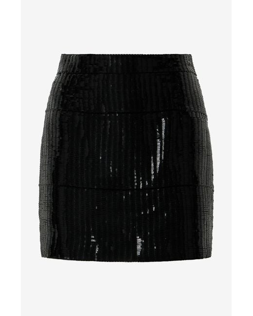 Roberto Cavalli Black Sequin Mini Skirt