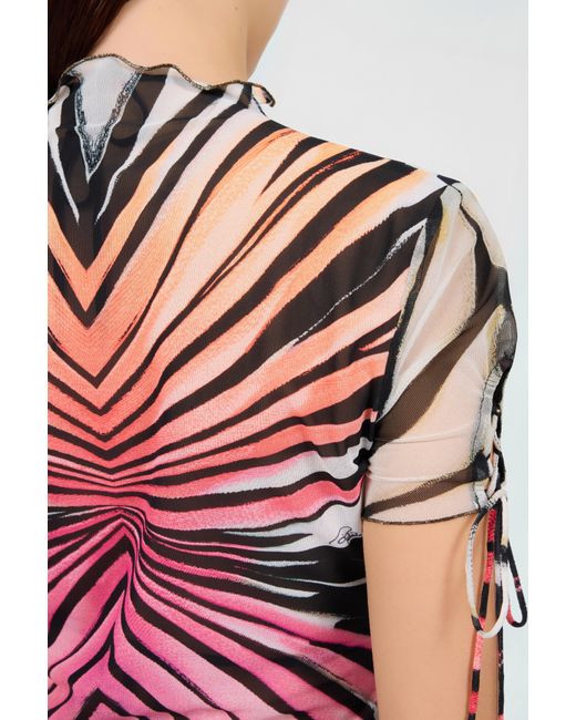 Roberto Cavalli Pink Ray Of Paradise Print Top