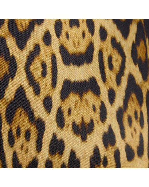 Roberto Cavalli White Long Dress With Jaguar Skin Print