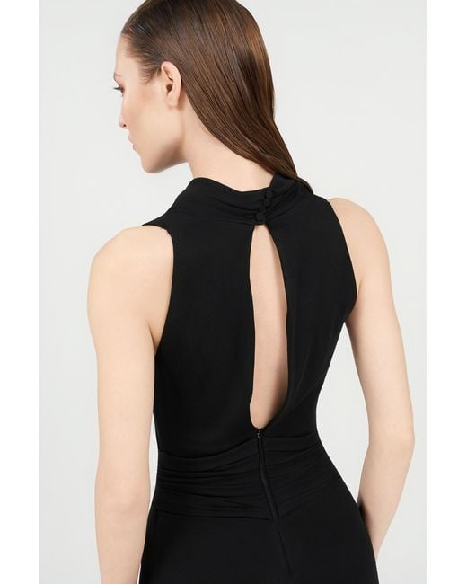 Roberto Cavalli Black Midi Dress With Snake Detail
