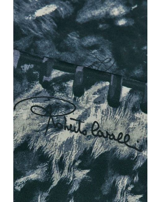 Roberto Cavalli Green Silk Scarf With Appaloosa Print