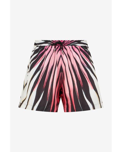 Roberto Cavalli Red Ray Of Paradise Print Swimsuit for men