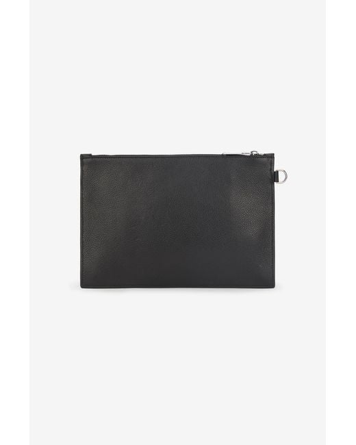 Roberto Cavalli Black Flat Clutch With Studs for men