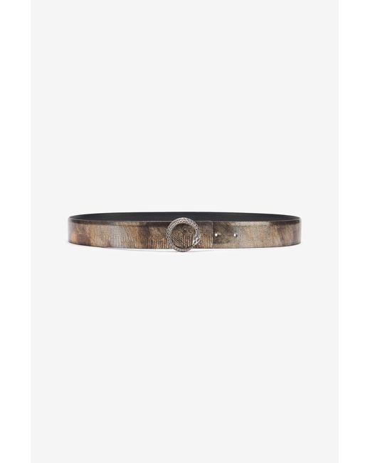 Roberto Cavalli Metallic Belt With Snake Buckle for men