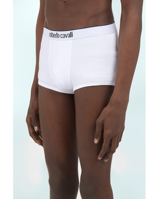 Roberto Cavalli White Cotton Boxers Bi-Pack for men