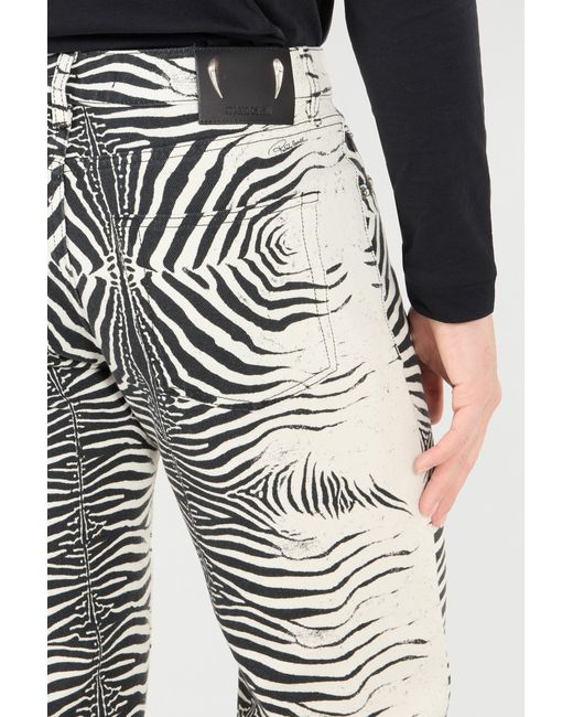 Roberto Cavalli White Pants With Tigress Print for men