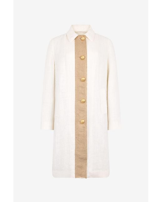 Roberto Cavalli White Wall Print Coat