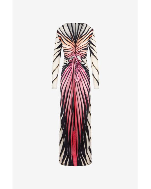 Roberto Cavalli White Ray Of Paradise Print Maxi Dress