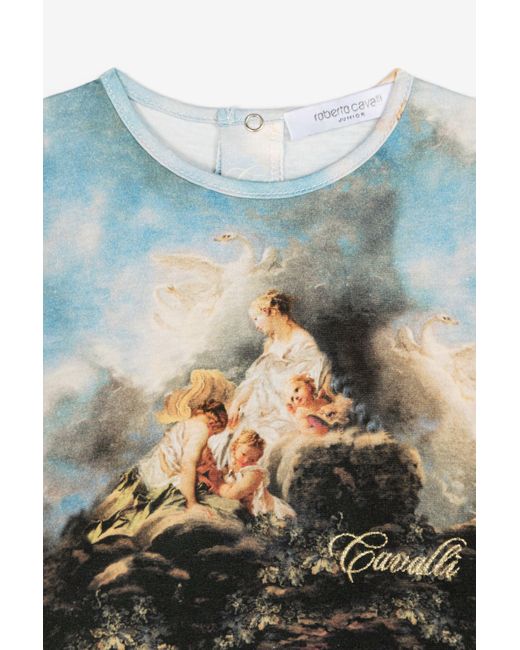 Roberto Cavalli Blue Pyjama Mit Grafischem Print