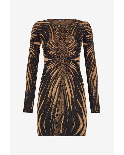 Vestido Mini Estampado Ray Of Roberto Cavalli de color Black