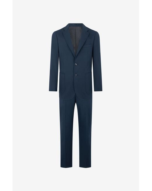 Roberto Cavalli Blue Cotton Suit for men
