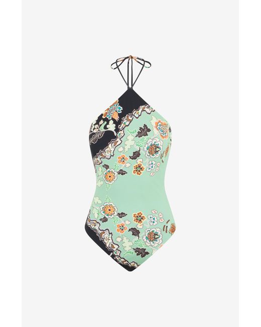 Roberto Cavalli Blue Kimono Print Top
