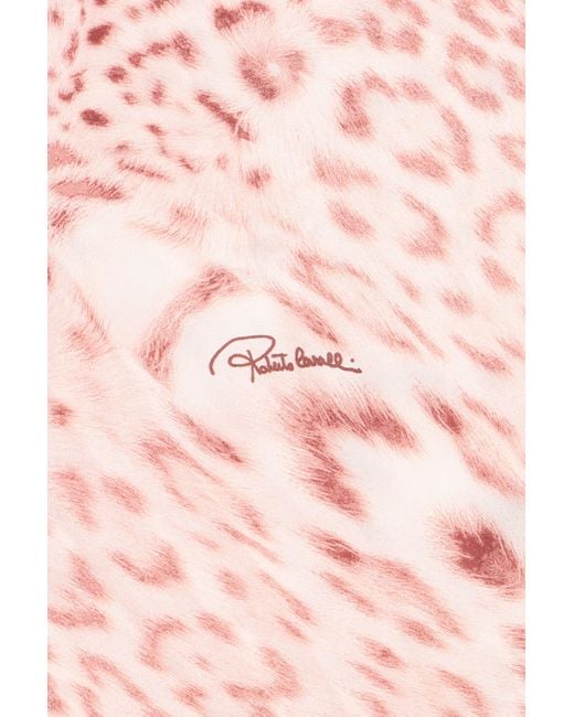 Roberto Cavalli Pink Jaguar Print Triangle