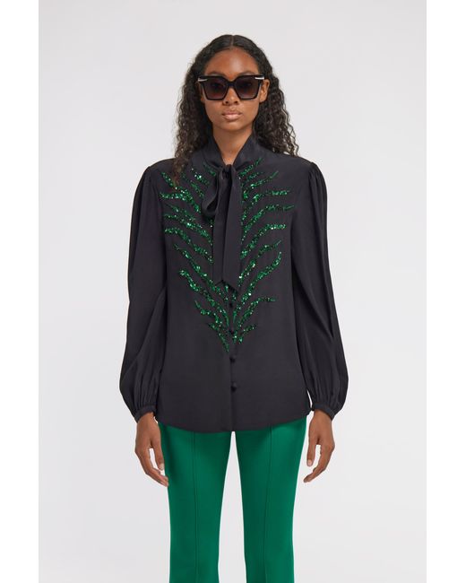 Roberto Cavalli Black Embellished Blouse