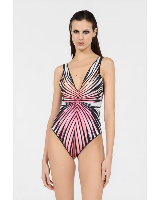 Roberto Cavalli Red Ray Of Paradise Print Swimsuit