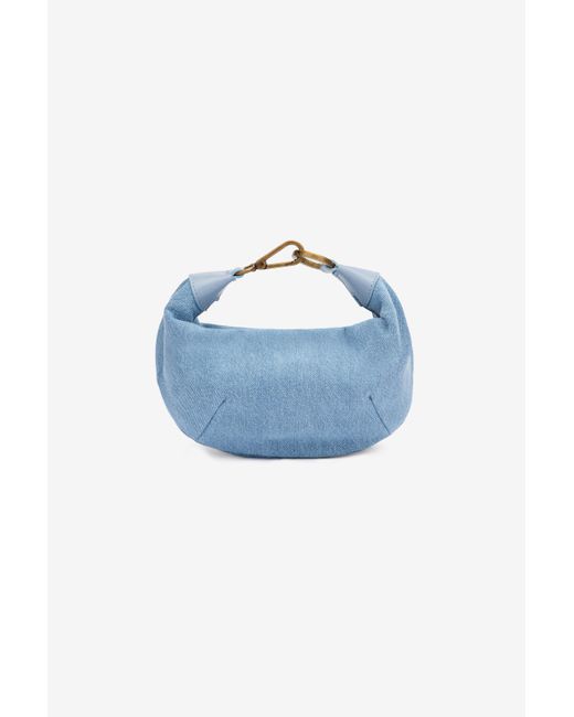 Roberto Cavalli Blue Bag With Mirror Snake Monogram