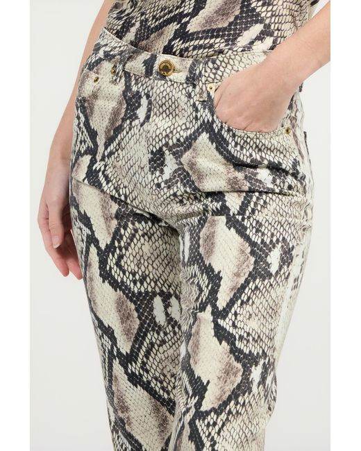 Vaqueros Roccia Con Estampado Python Roberto Cavalli de color White