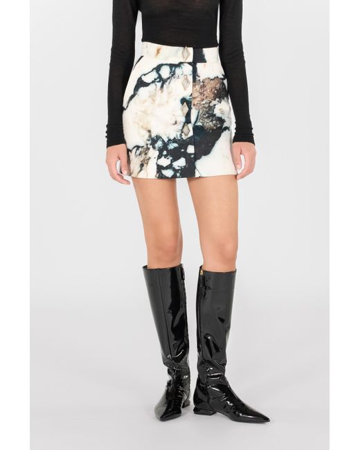 Roberto Cavalli Multicolor Marble Print Mini Skirt