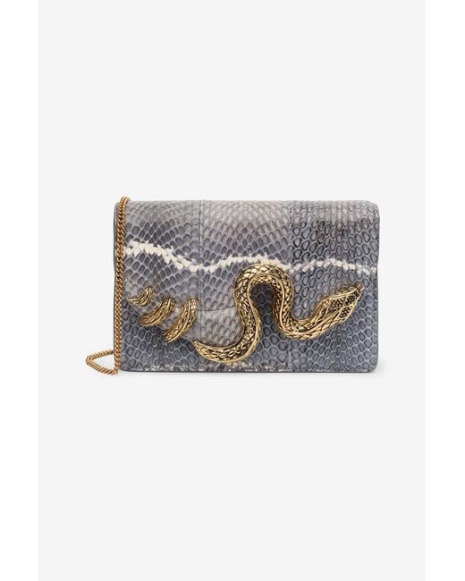 Borsa Serpentine di Roberto Cavalli in Gray