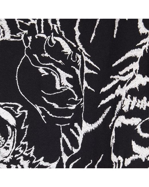 Roberto Cavalli Black Cotton T-Shirt With Tigers And Logo for men
