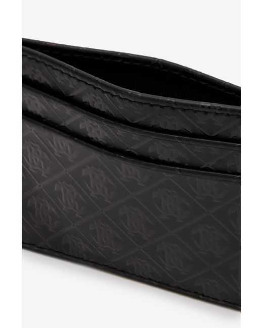 Roberto Cavalli Black Card Holder With All-Over Mirror Snake Monogram for men