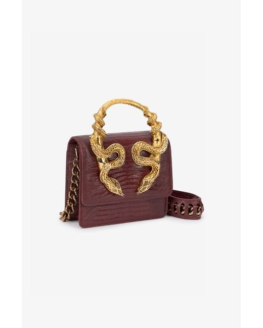 Borsa Bordeaux Con Serpenti di Roberto Cavalli in Multicolor