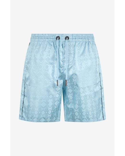 Roberto Cavalli Blue Monogram Rc Print Swim Short for men