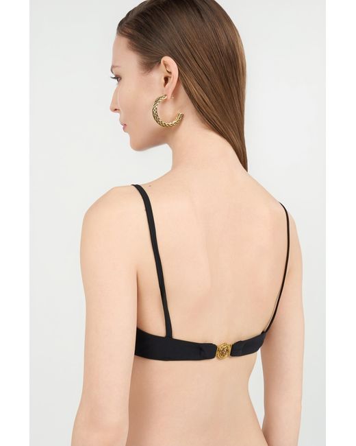 Roberto Cavalli Black Bikini Top With Logo Detail