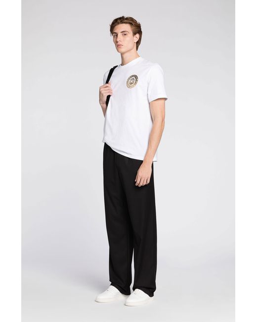 Roberto Cavalli White Just Cavalli Logo-Print Cotton T-Shirt for men