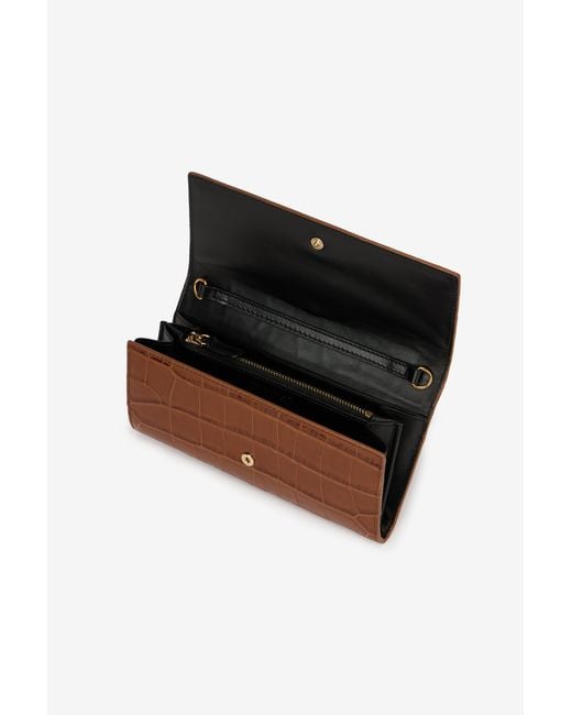 Roberto Cavalli Brown Roar Leather Wallet With Chain