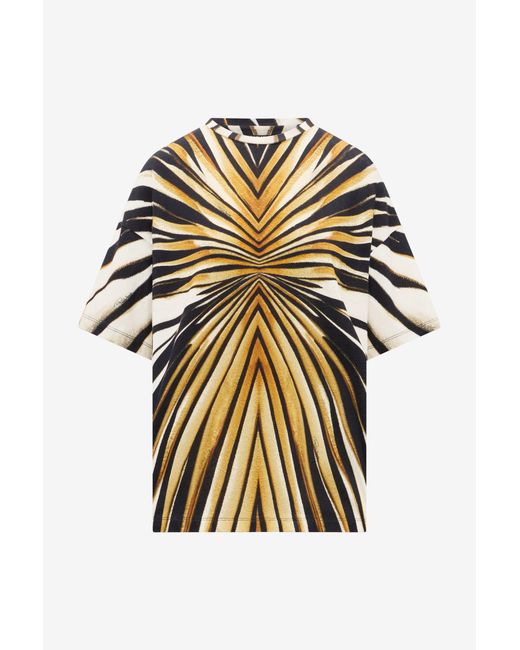 Roberto Cavalli Metallic Ray Of Print T-Shirt
