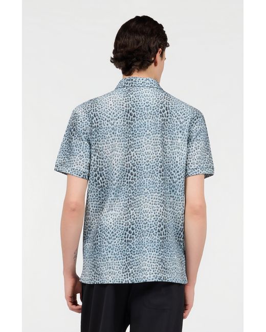 Roberto Cavalli Blue Baby Jaguar Print Polo for men