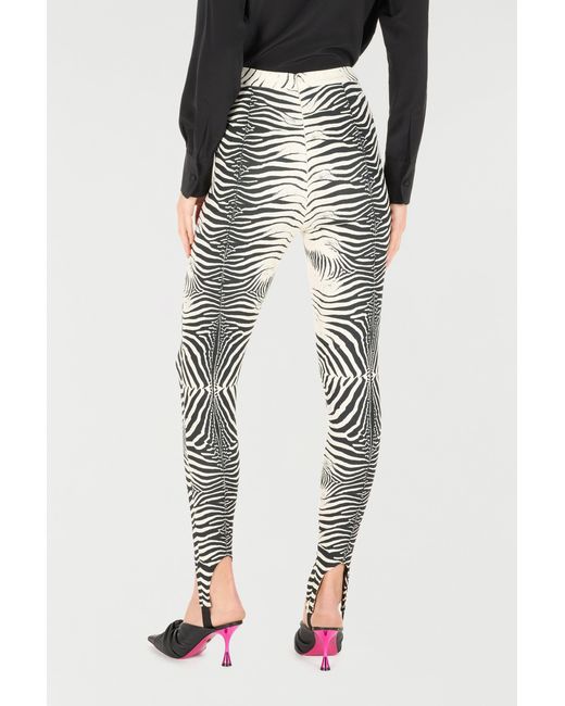 Roberto Cavalli Gray Zebra-Printed Leggings