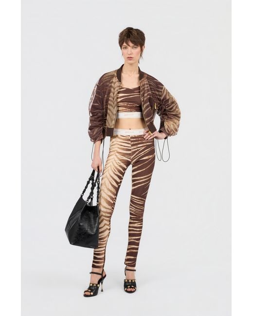 Roberto Cavalli Multicolor Natural Barb Print Leggings