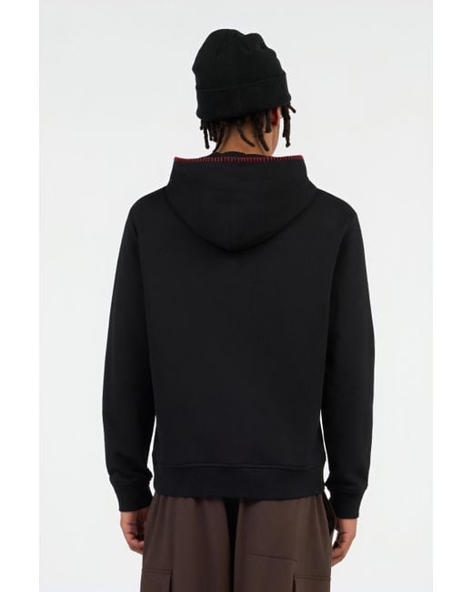 Felpa Nera Con Cappuccio E Stampa Logo di Roberto Cavalli in Black da Uomo