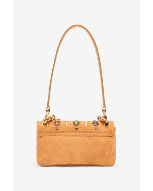 Roberto Cavalli White Small Bag With Stones And Chain