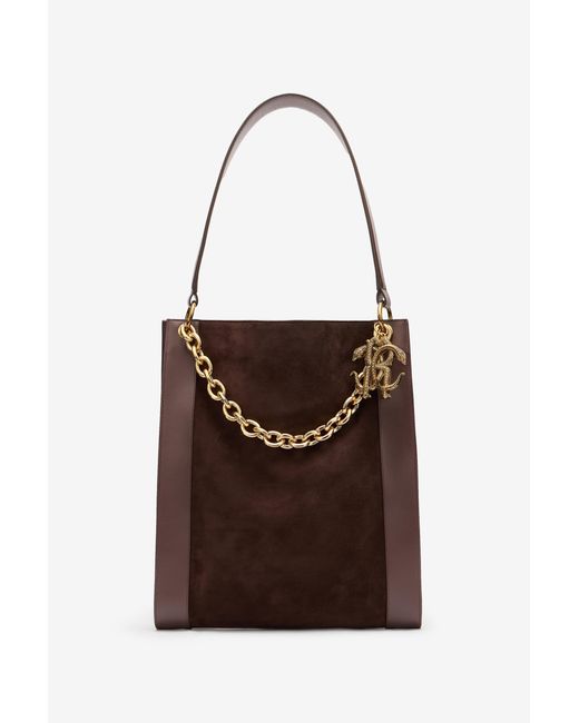 Roberto Cavalli Brown Shoulder Bag With Chain