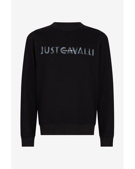 Sudadera Negra Con Logo Just Cavalli Roberto Cavalli de hombre de color Black