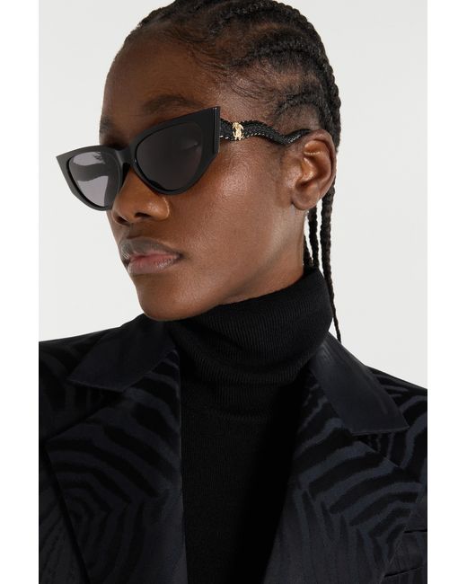 Roberto Cavalli Multicolor Cat-Eye Shape Sunglasses With Scale Effect Temples