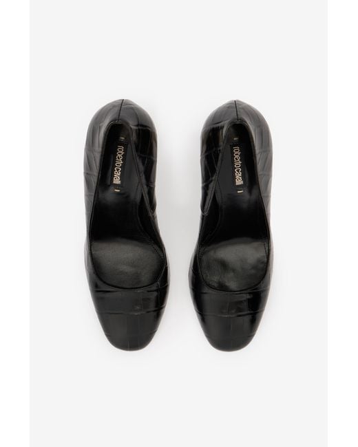 Roberto Cavalli Black Leather Pump