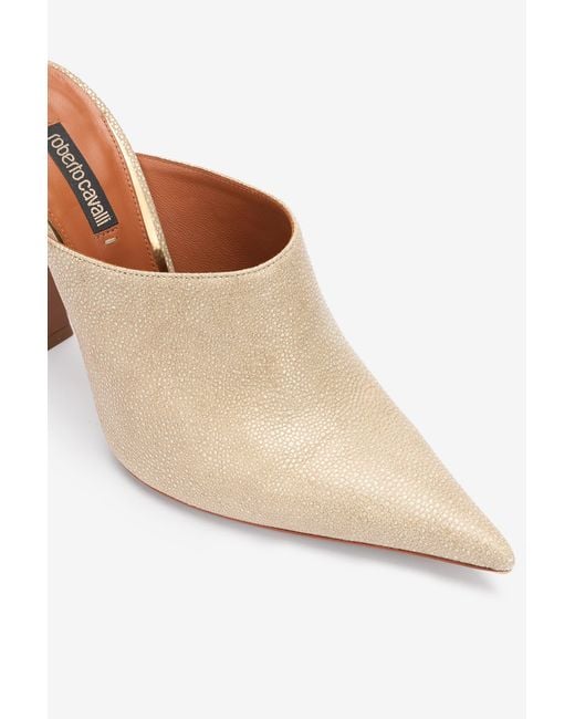 Roberto Cavalli Multicolor Leather Pointed-Toe Mules