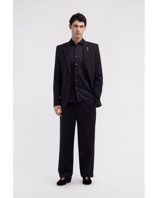 Roberto Cavalli Black Two Button Blazer With Fang for men