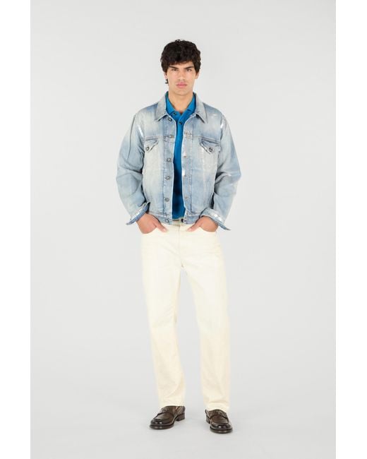 Roberto Cavalli Blue Light Laminated Denim Jacket for men