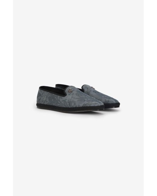 Roberto Cavalli Black Jacquard Slip-On Shoes for men
