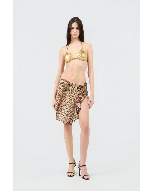 Roberto Cavalli Natural Leopard Print Sarong