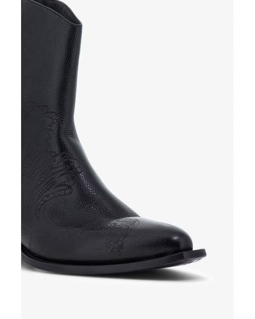 Roberto Cavalli Black Textano Boots With Fang Detail for men