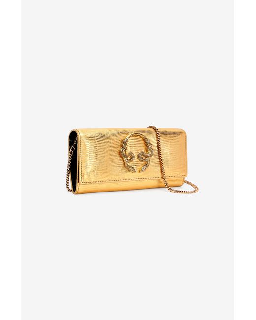 Roberto Cavalli Metallic Serpentine Wallet On Chain
