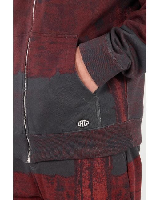 Roberto Cavalli Red Hoodie With Zip for men