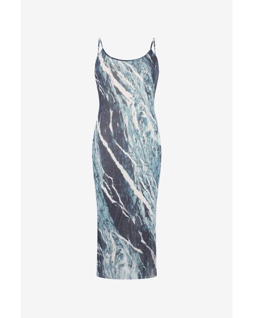 Rubane Print Midi Dress Roberto Cavalli en coloris Blue