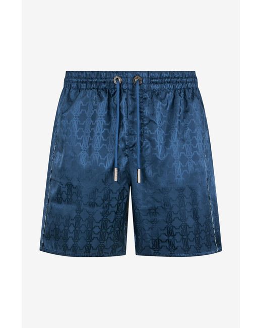 Roberto Cavalli Blue Monogram Rc Print Swim Short for men